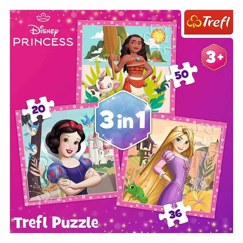 Φωτογραφία προϊόντος: Trefl Puzzle Παζλ Trefl 3 σε 1 Disney Princess