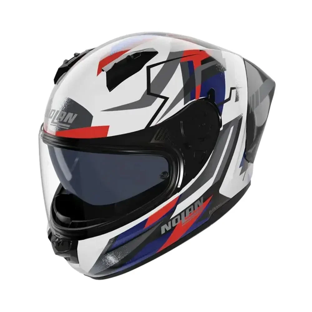 Φωτογραφία προϊόντος: ΚΡΑΝΟΣ FULL FACE N60-6 SPORT CORSA 355 WHITE/BLUE/RED ECE 22.06 | NOLAN