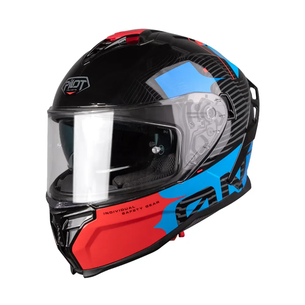 Φωτογραφία προϊόντος: ΚΡΑΝΟΣ FULL FACE CORSAIR SV ON BLACK/BLUE/RED GLOSS ECE 22.06 | PILOT