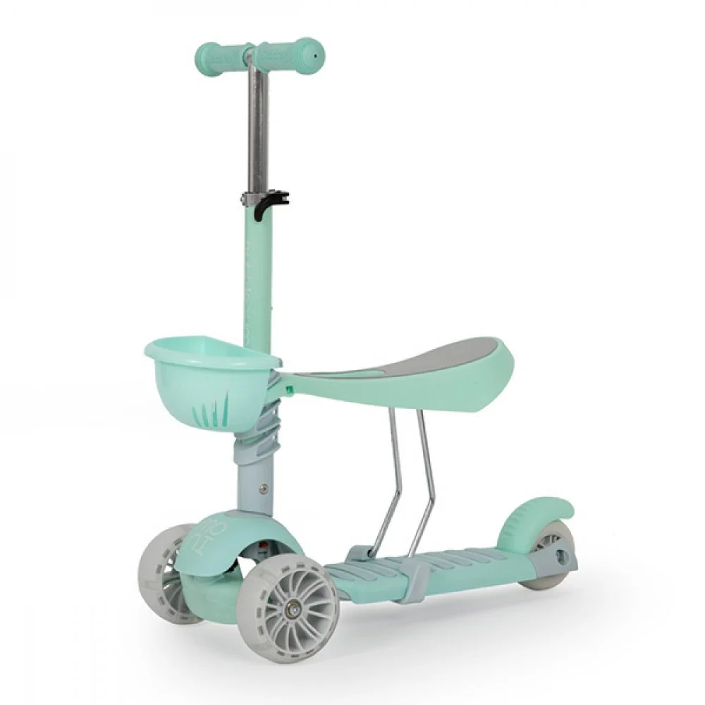 Φωτογραφία προϊόντος: Cangaroo Πατίνι Scooter Bubblegum με Κάθισμα, Καλαθάκι και Φωτιζόμενους Τροχούς Green Moni 3800146225988