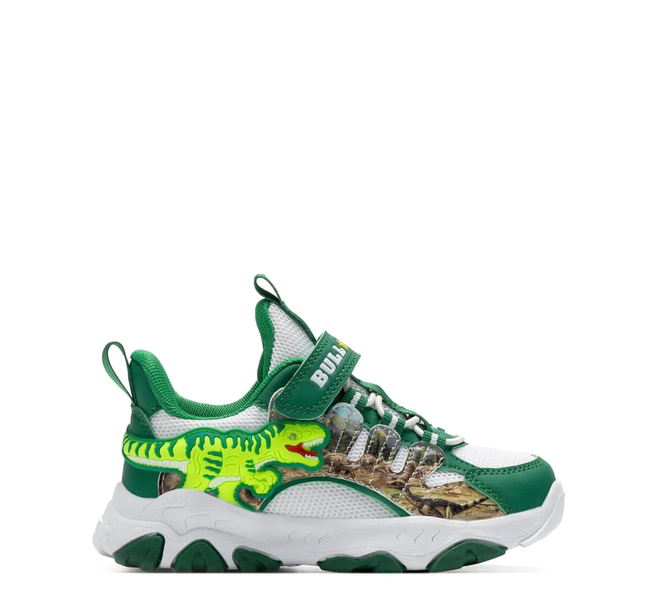 Φωτογραφία προϊόντος: ΠΑΙΔΙΚΑ SNEAKERS ΜΕ ΦΩΤΑΚΙΑ BULL BOYS BCO/VERDE T REX SCARPA LUCI DNAR5010 B00 BIVE