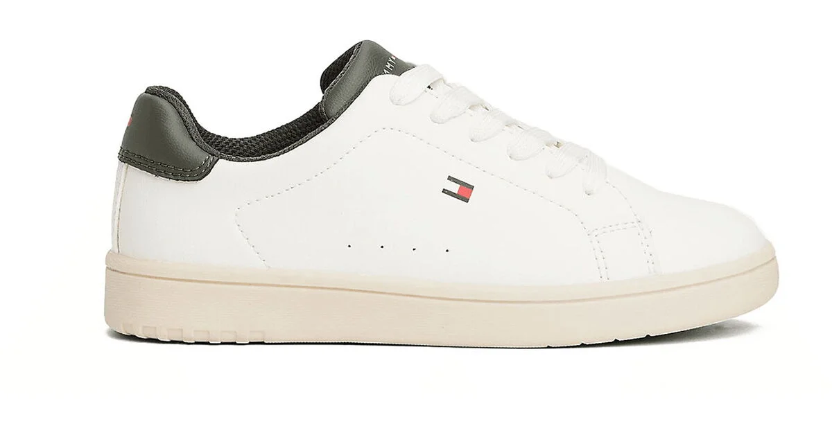 Φωτογραφία προϊόντος: SNEAKERS ΕΦΗΒΙΚΑ TOMMY HILFIGER OFF WHITE/GREEN T3X9-34073-1355-A765