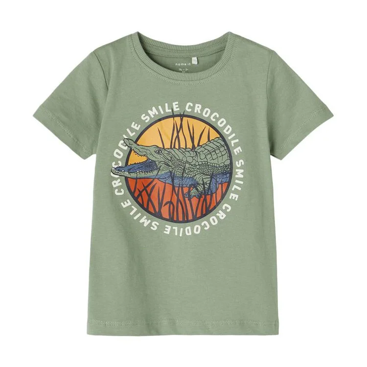 Φωτογραφία προϊόντος: T-shirt Name It για αγόρια χακί Crocodile