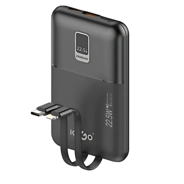 Φωτογραφία προϊόντος: OEM Power Bank Γρήγορης Φόρτισης 22.5W 10000mAh Με Ένδειξη Οθόνης Klgo KP-66 Μαύρο SDS-28376