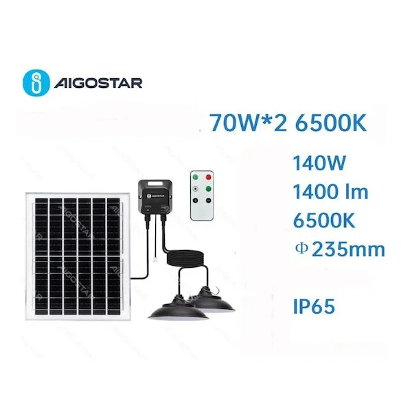 Φωτογραφία προϊόντος: OEM Aigostar Led Κρεμαστό Ηλιακό Φωτιστικό με Τηλεχειριστήριο 23.5x23.5εκ.