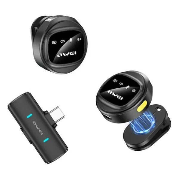 Φωτογραφία προϊόντος: OEM Awei MK3 Duo Ασύρματο Μικρόφωνο Πέτου για Κινητό