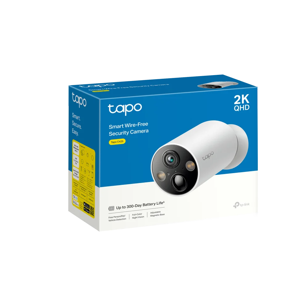 Φωτογραφία προϊόντος: ΤΡ-LΙΝΚ TP-Link Tapo C425 Ασύρματη Κάμερα Wi-Fi 2K με 300 Ημέρες Αυτονομία και Έξυπνη Ανίχνευση AI
