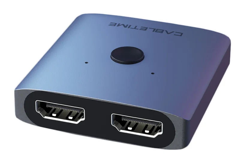 Φωτογραφία προϊόντος: CABLETIME HDMI 2.0 Switch CTHS4K, με κουμπί, 2 in 1, 4K, γκρι