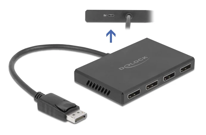 Φωτογραφία προϊόντος: DELOCK splitter DisplayPort 1.4 σε 4x DisplayPort 87794, Dual Mode, 4K