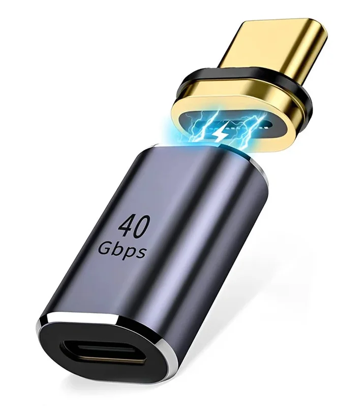 Φωτογραφία προϊόντος: POWERTECH αντάπτορας USB-C PTH-109, μαγνητικός, 100W, 40Gbps, γκρι