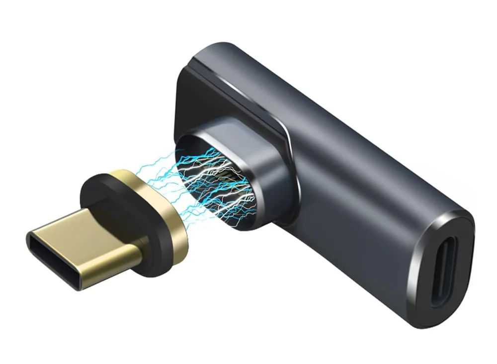 Φωτογραφία προϊόντος: POWERTECH αντάπτορας USB-C PTH-108, μαγνητικός, 100W, 40Gbps, γκρι