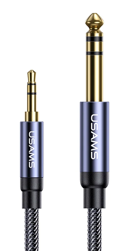 Φωτογραφία προϊόντος: USAMS καλώδιο 3.5mm σε 6.35mm US-SJ539, gold-plated, 1.2m, μπλε