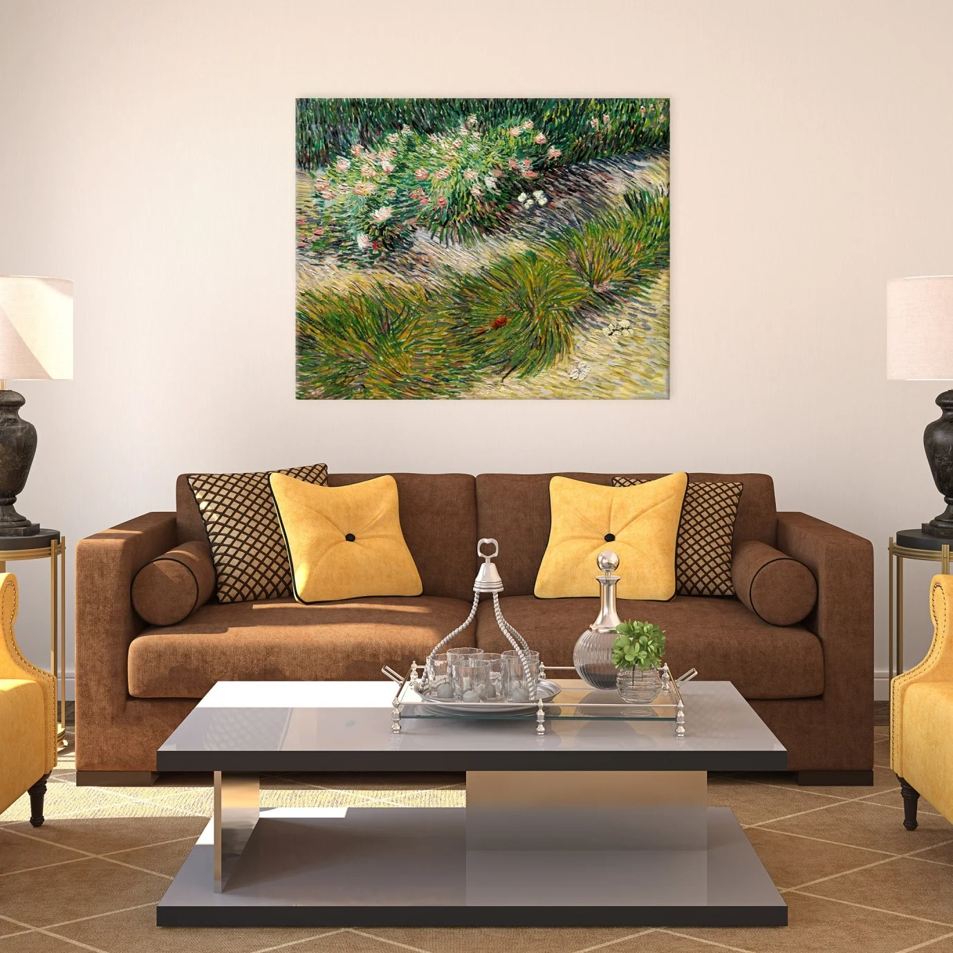 Φωτογραφία προϊόντος: Πίνακας Σε Καμβά Coin De Jardin Avec Papillons - Vincent van Gogh