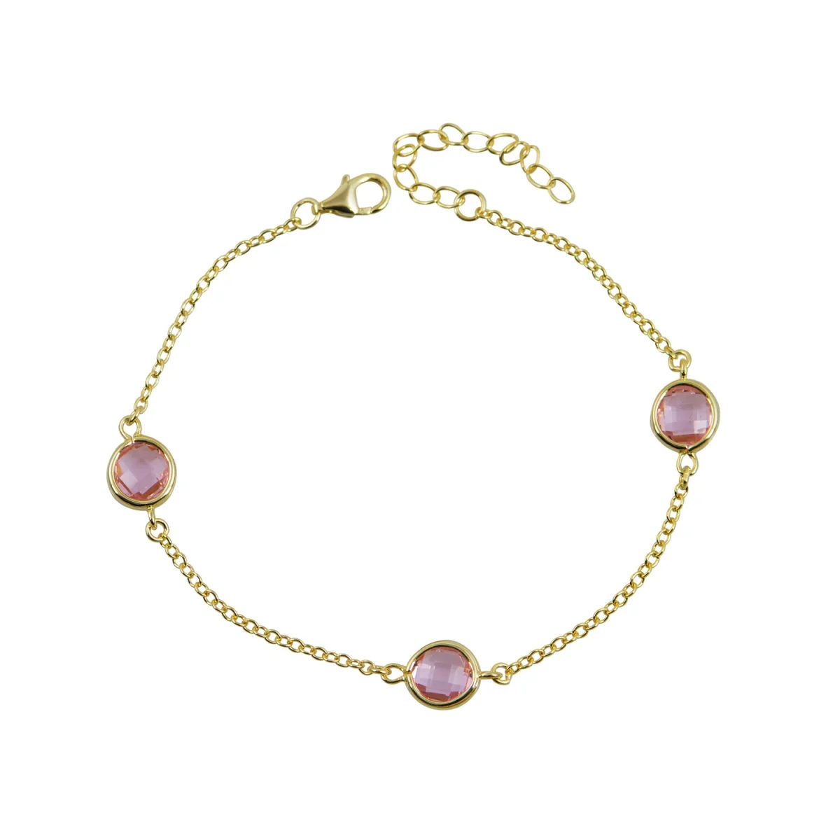 Φωτογραφία προϊόντος: Peach Jewelry Βραχιόλι Χρυσό με Στρογγυλή Ροζέτα από Ασήμι 925