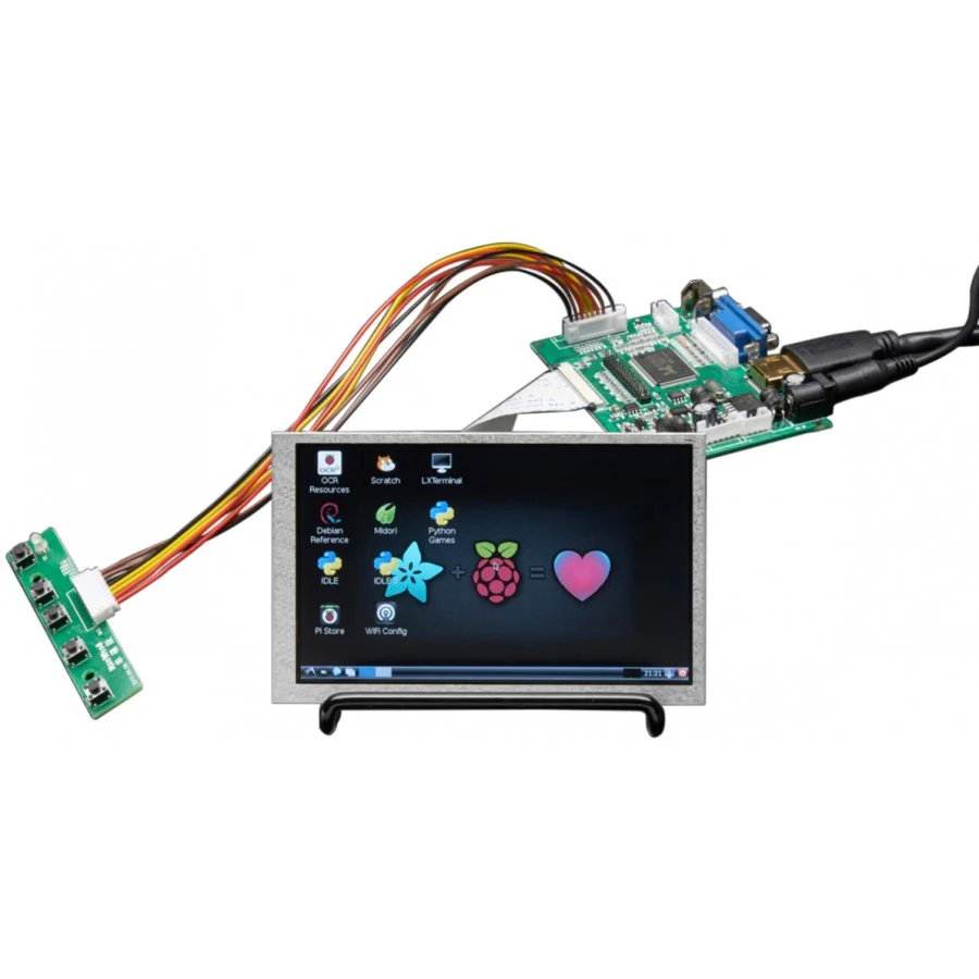 Φωτογραφία προϊόντος: Adafruit HDMI 4 Pi: 5 Display w/Touch and Mini Driver - 800x480 HDMI for Raspberry Pi