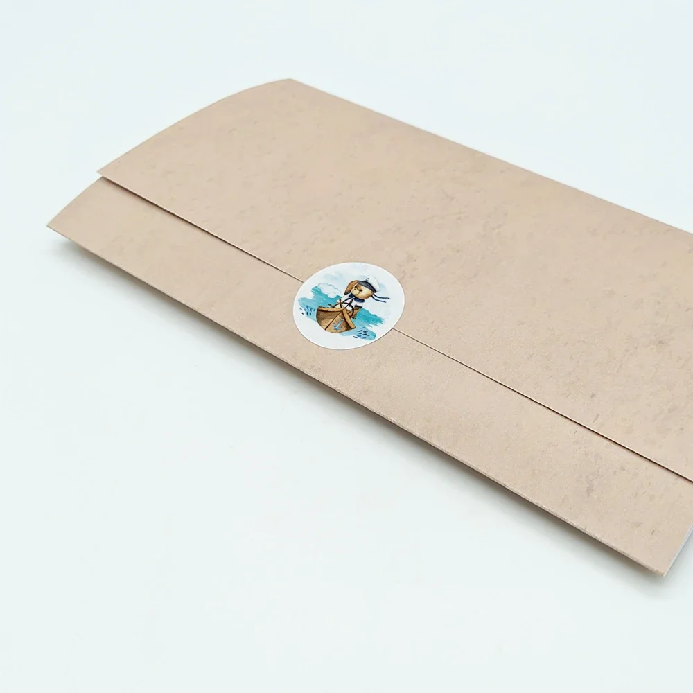 Φωτογραφία προϊόντος: Ecobags Αυτοκόλλητες Ετικέτες 3 εκ. για Προσκλητήριο Βάπτισης Θέμα Αρκουδάκι Ναύτης