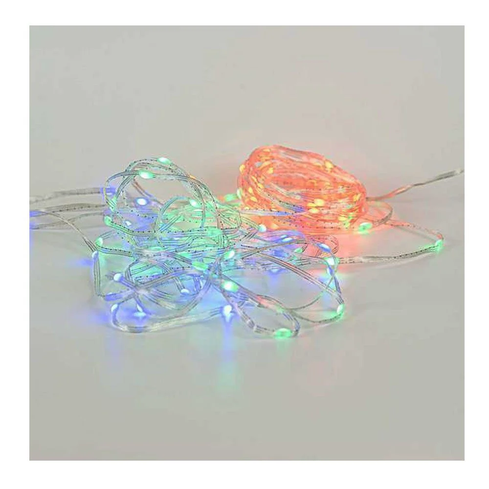 Φωτογραφία προϊόντος: Eurolamp Λαμπάκια 100 micro led L10 m Διάφανο Tangle free Καλώδιο με RGB από Εφαρμογή και Τηλεχειριστήριο USB Παροχή