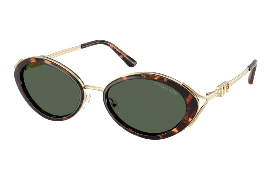 Φωτογραφία προϊόντος: Γυαλιά Ηλίου Michael Kors Key West Γυναικεία κοκκάλινα και μεταλλικά καφέ-χρυσά με σκούρους πράσινους φακούς 1179 403171 53mm