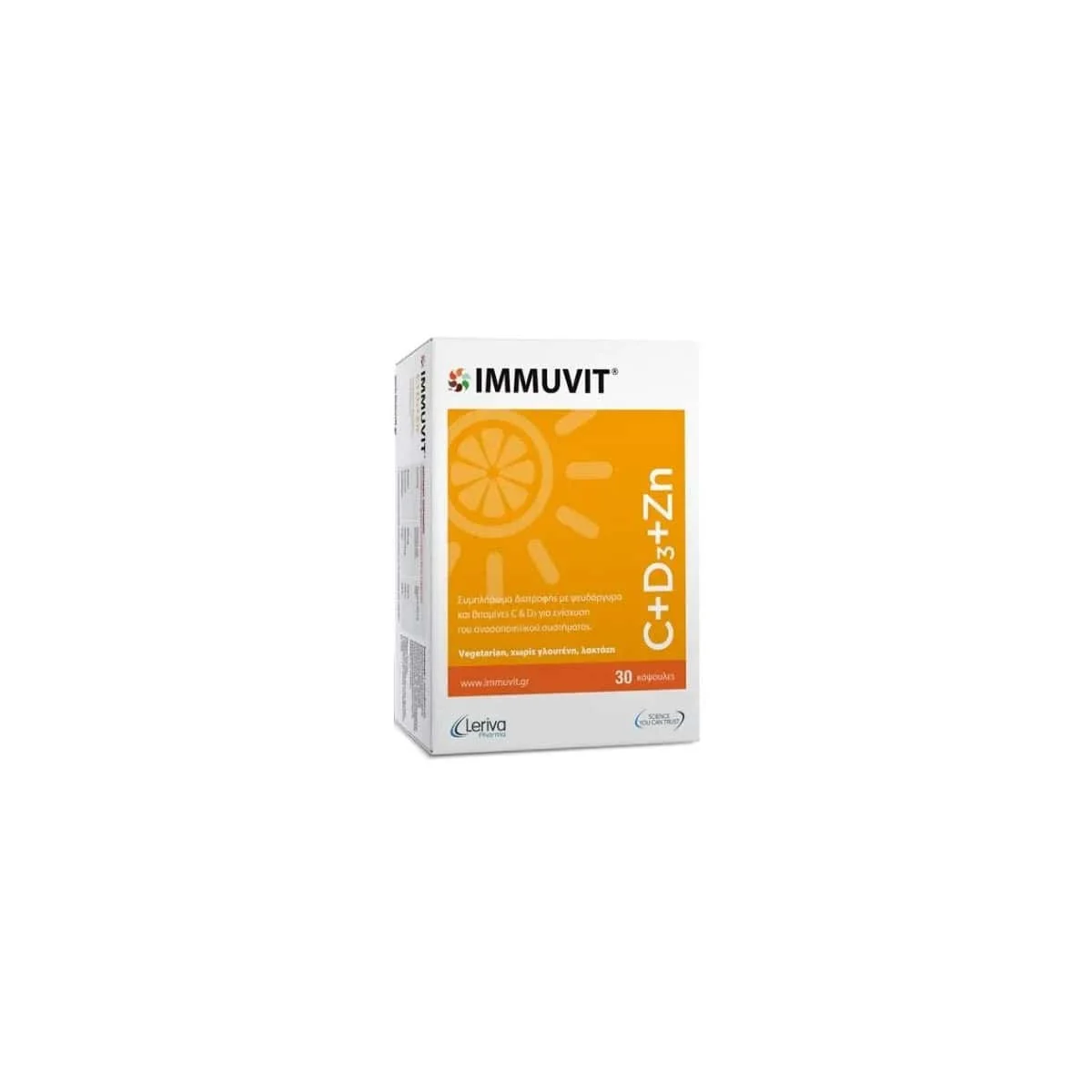 Φωτογραφία προϊόντος: Medipharmacy Leriva Pharma Immuvit C+D3+Zn Πολυβιταμίνη 30 κάψουλες