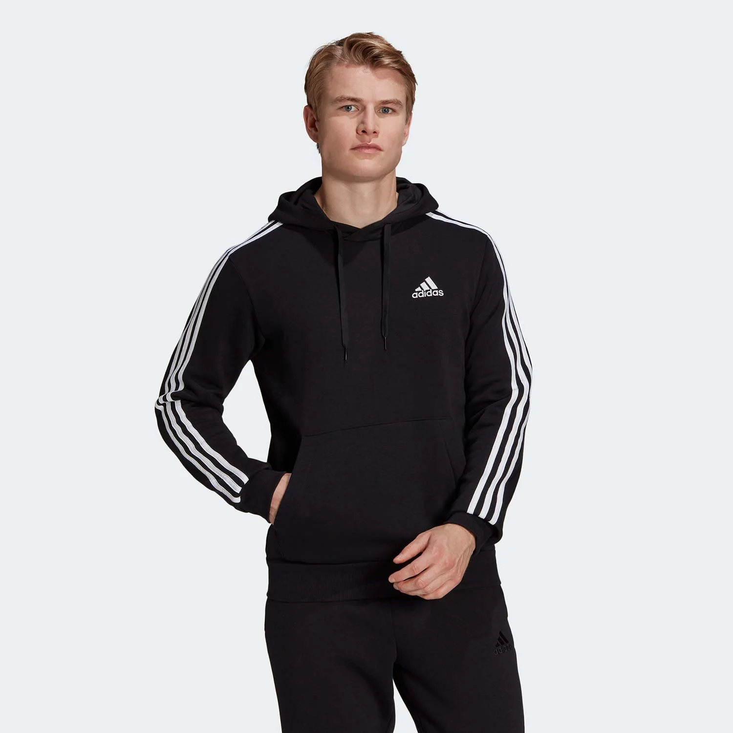 Φωτογραφία προϊόντος: ADIDAS PERFORMANCE ESSENTIALS FLEECE 3-STRIPES HOODIE ΜΑΥΡΟ