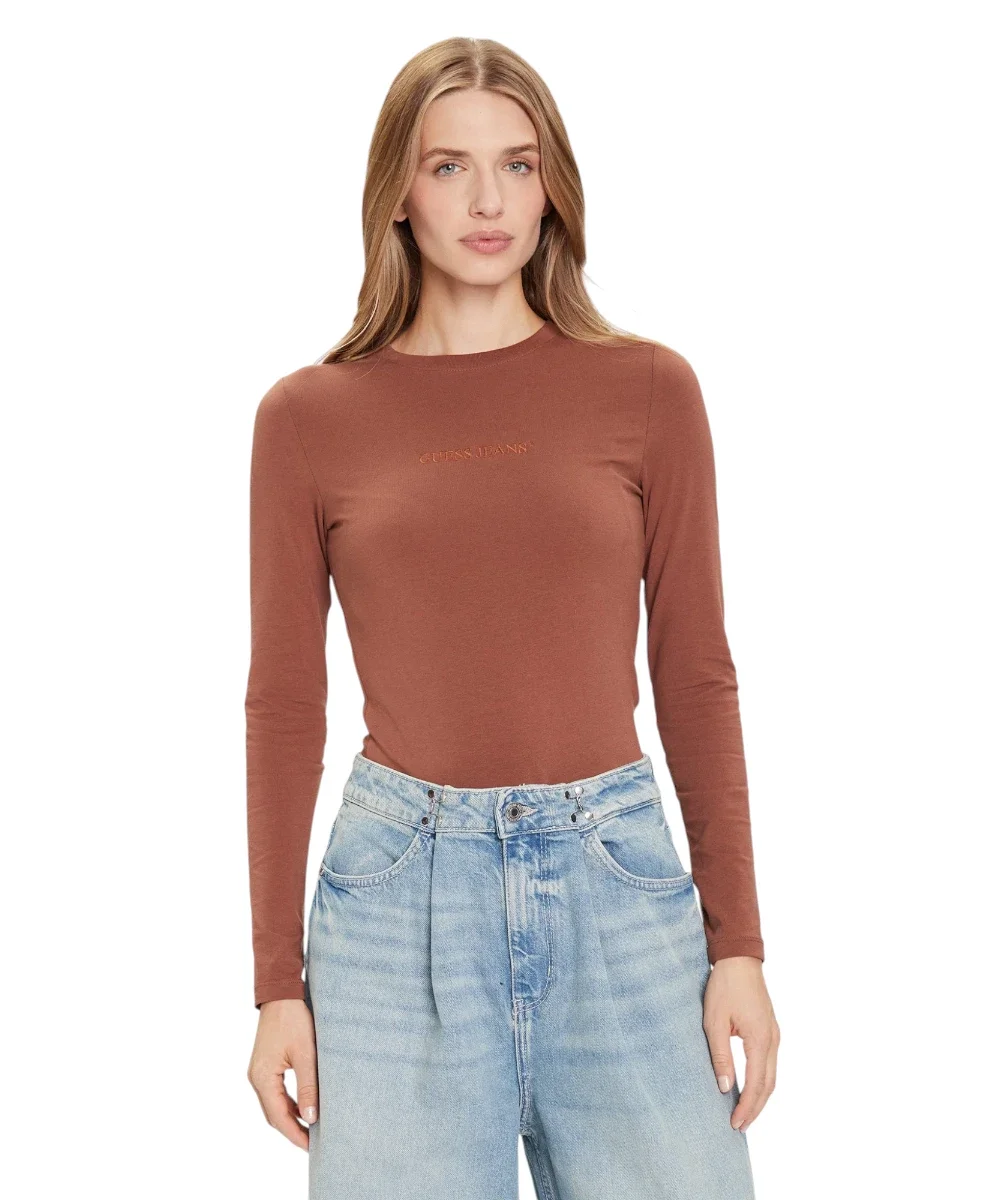 Φωτογραφία προϊόντος: Guess - Γυναικεία Μακρυμάνικη Μπλούζα Slim Fit W4YI22J1314-A10W Καφέ