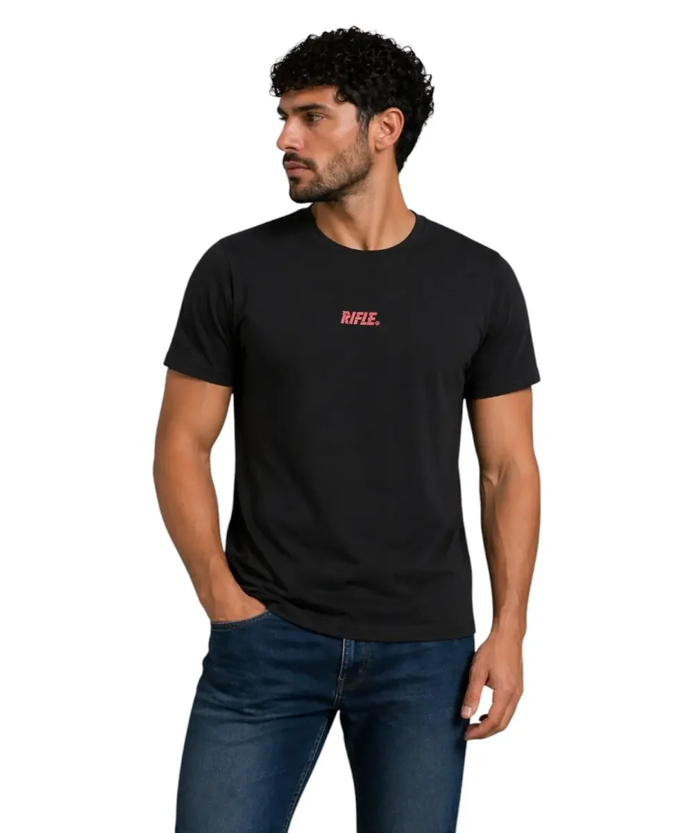 Φωτογραφία προϊόντος: Rifle- Ανδρικό T-shirt RFT002-NERO Μαύρο
