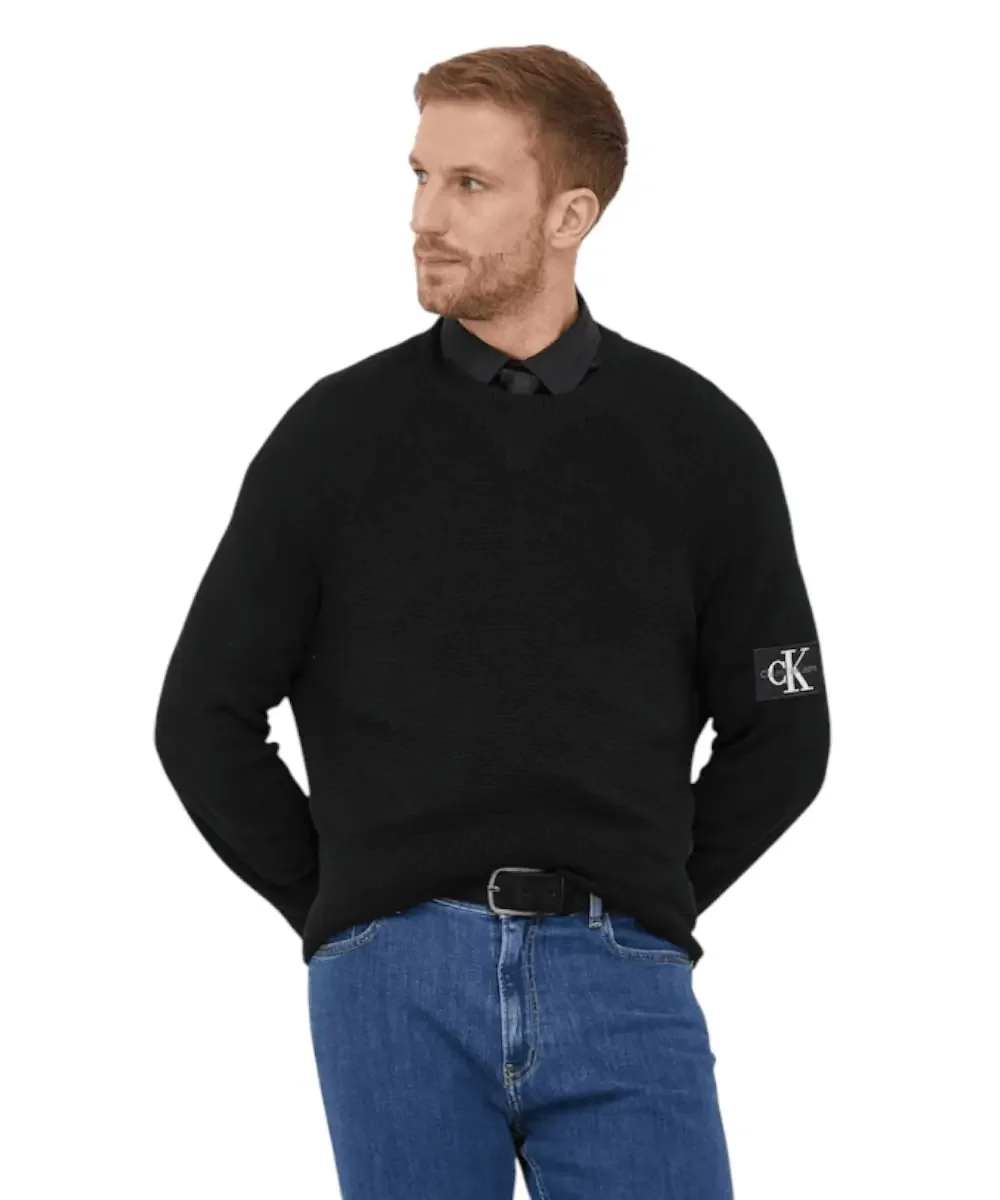 Φωτογραφία προϊόντος: Calvin Klein - Ανδρικό Πουλόβερ Μάλλινο Regular Fit J30J325092-BEH Μαύρο