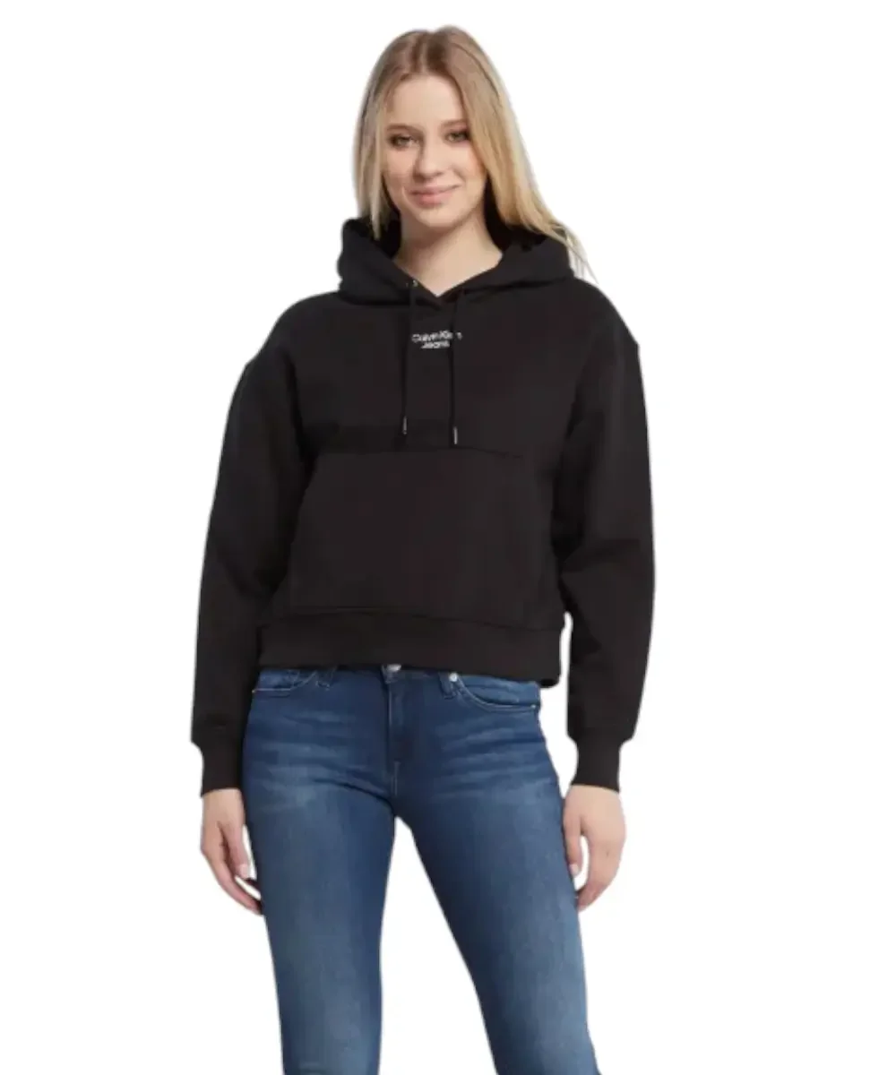 Φωτογραφία προϊόντος: Calvin Klein - Γυναικείο Φούτερ Cropped Relaxed Fit J20J218048-BEH Μαύρο