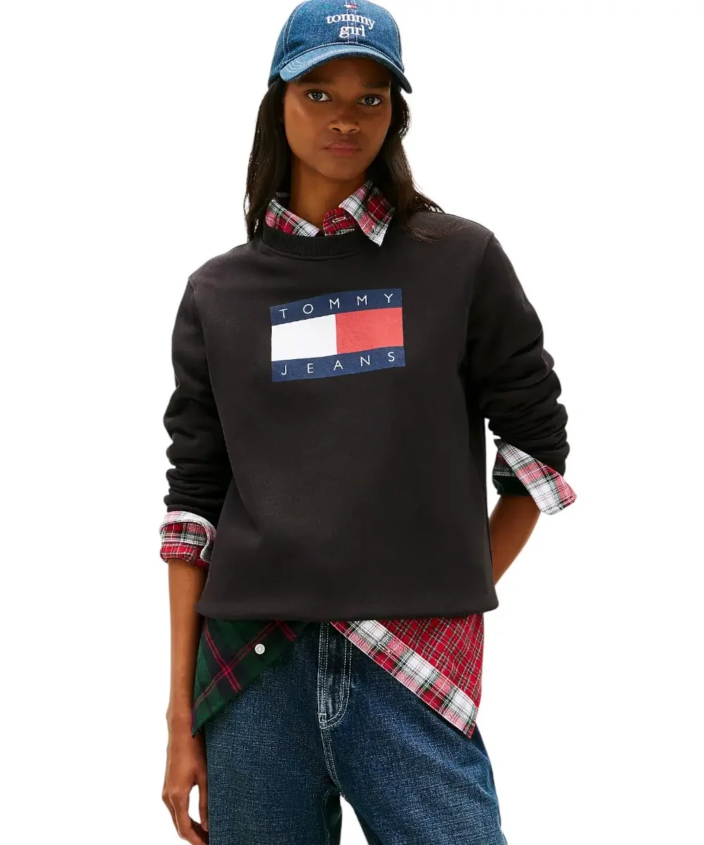 Φωτογραφία προϊόντος: Tommy Hilfiger - Γυναικείο Φούτερ Tonal Flag Sweatshirt Regular Fit DW0DW22564-BDS Μαύρο
