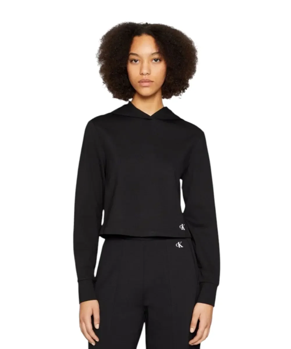 Φωτογραφία προϊόντος: Calvin Klein - Γυναικείο Φούτερ Milano Rib Mixed Hoodie Relaxed Fit J20J219125-BEH Μαύρο