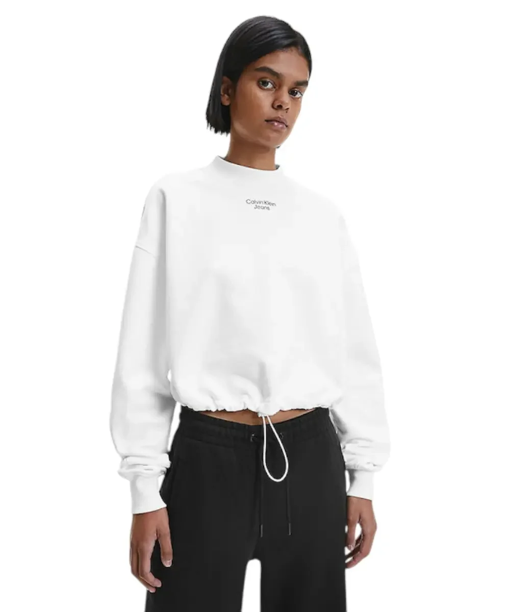 Φωτογραφία προϊόντος: Calvin Klein - Γυναικείο Φούτερ Cropped Relaxed Fit J20J218174-YAF Λευκό