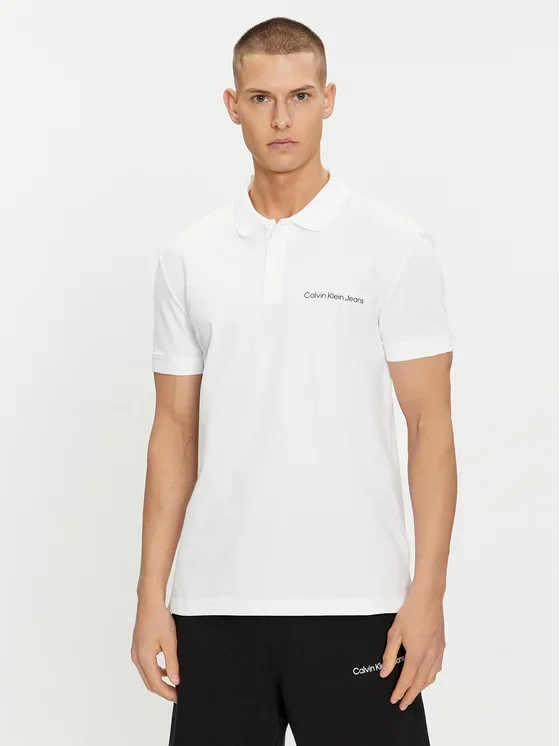 Φωτογραφία προϊόντος: Calvin Klein - Ανδρική Μπλούζα Κοντομάνικη Polo Institutional Regular Fit J30J325495-YAF Λευκό