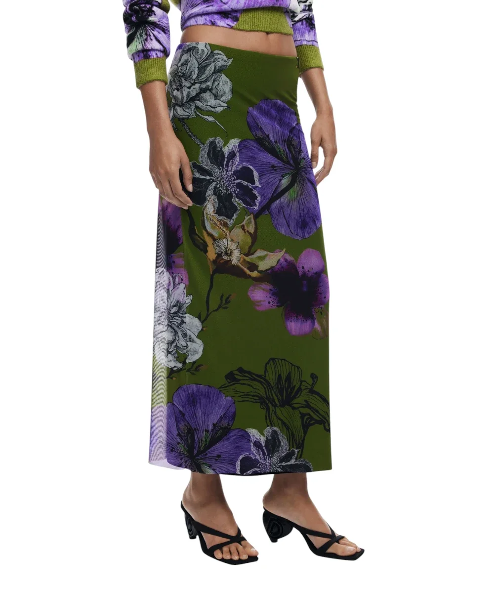 Φωτογραφία προϊόντος: Desigual - Φούστα Maxi Tulleflowers Lacroix Regular Fit 25WWFK03-4010 Πράσινο
