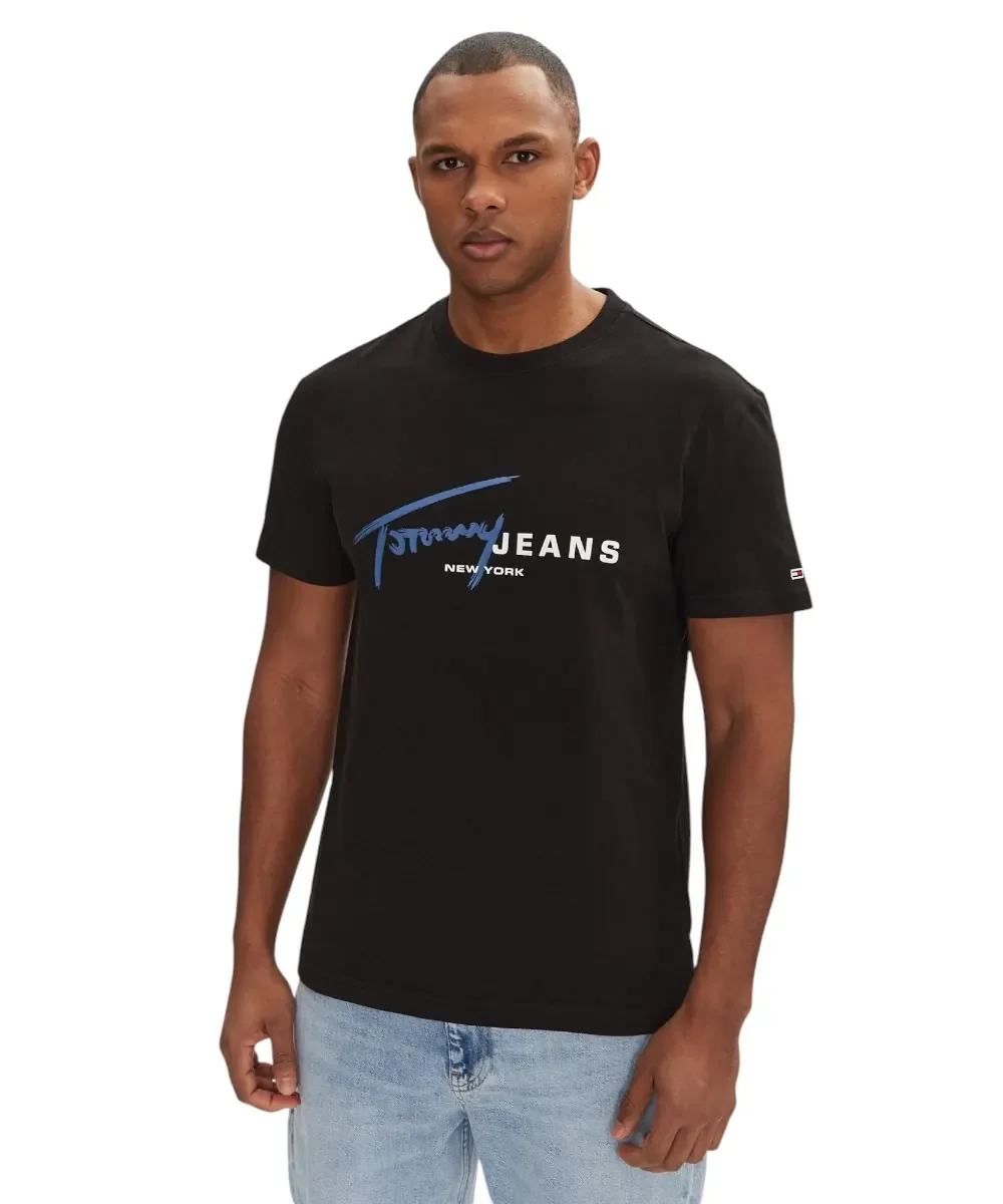 Φωτογραφία προϊόντος: Tommy Hilfiger - Ανδρικό T-shirt Signature Dna Tee Ext Regular Fit DM0DM20817-BDS Μαύρο