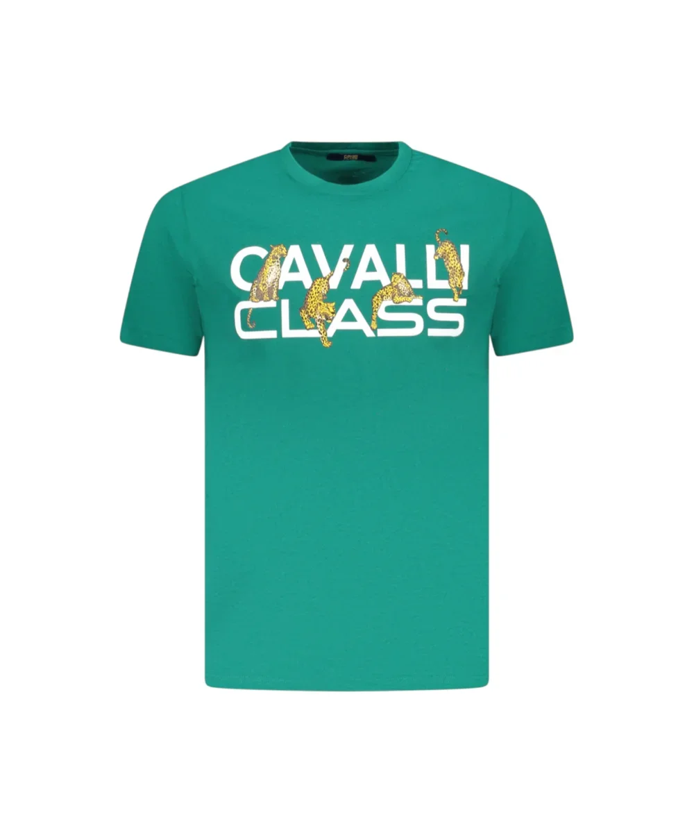 Φωτογραφία προϊόντος: Cavalli Class - Ανδρική Μπλούζα T-Shirt Κοντομάνικη Regular Fit TXT60MJD060-04038 Πράσινο