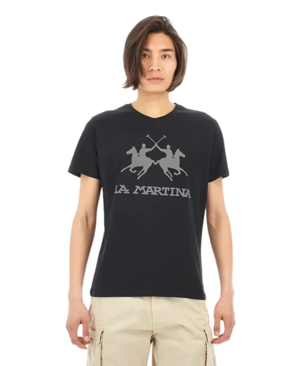 Φωτογραφία προϊόντος: La Martina - Ανδρικό T-Shirt Regular Fit CCMR05-JS206-09999 Mαύρο