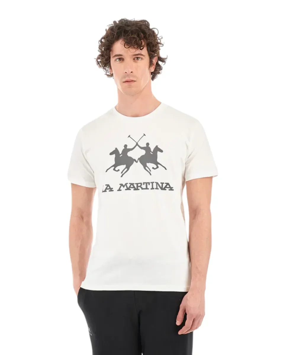 Φωτογραφία προϊόντος: La Martina - Ανδρικό T-Shirt Regular Fit CCMR05-JS206-00002 Λευκό