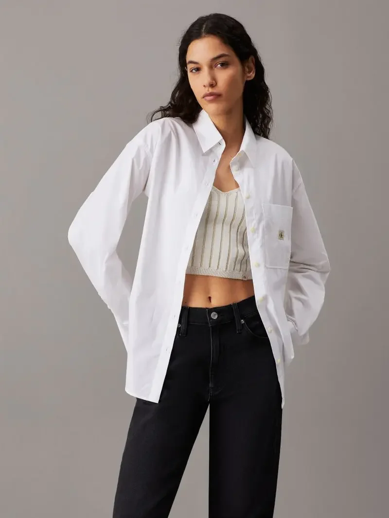 Φωτογραφία προϊόντος: Calvin Klein - Γυναικείο Πουκάμισο Woven Label Relaxed Fit J20J224436-YAF Λευκό