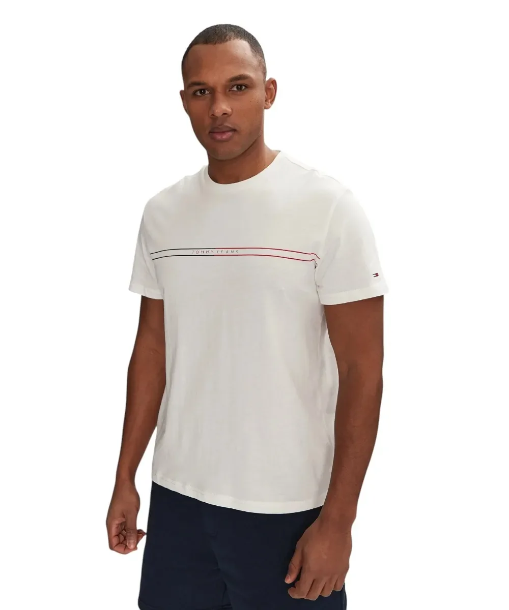 Φωτογραφία προϊόντος: Tommy Hilfiger - Ανδρικό T-shirt Entry Graphic Tee Ext Slim Fit DM0DM20779-YBL Λευκό