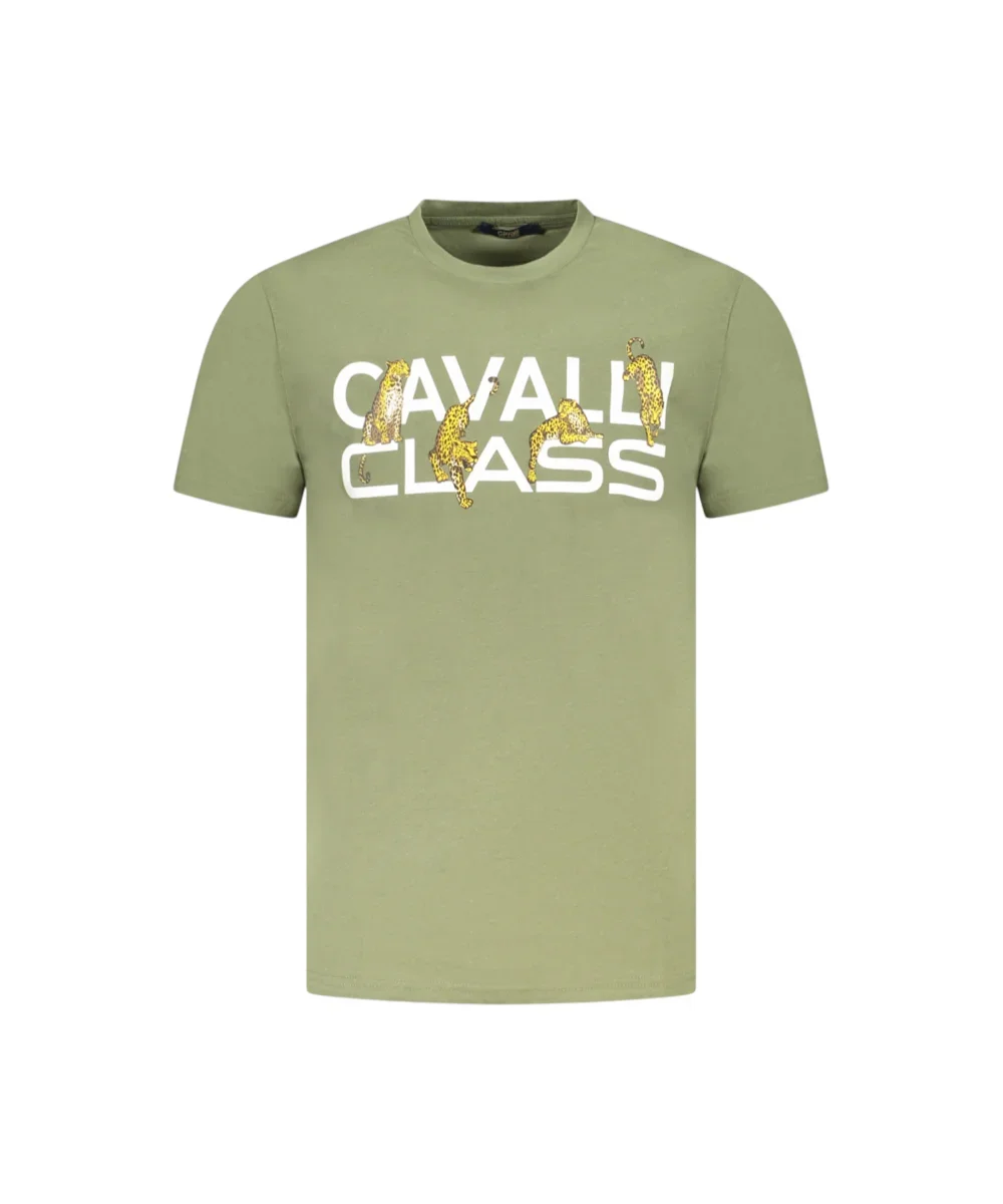 Φωτογραφία προϊόντος: Cavalli Class - Ανδρική Μπλούζα T-Shirt Κοντομάνικη Regular Fit TXT60MJD060-04050 Λαδί