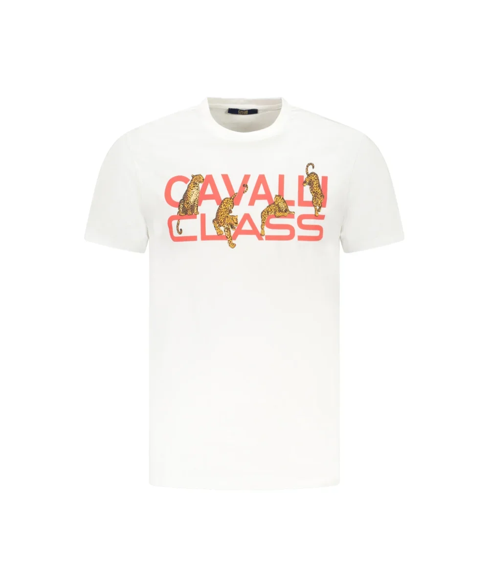 Φωτογραφία προϊόντος: Cavalli Class - Ανδρική Μπλούζα T-Shirt Κοντομάνικη Regular Fit TXT60MJD060-00533 Λευκό