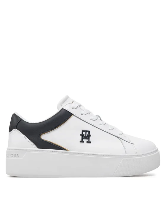 Φωτογραφία προϊόντος: Tommy Hilfiger - Γυναικεία Δερμάτινα Sneakers Th Platform Court FW0FW07910-0K5 Λευκό