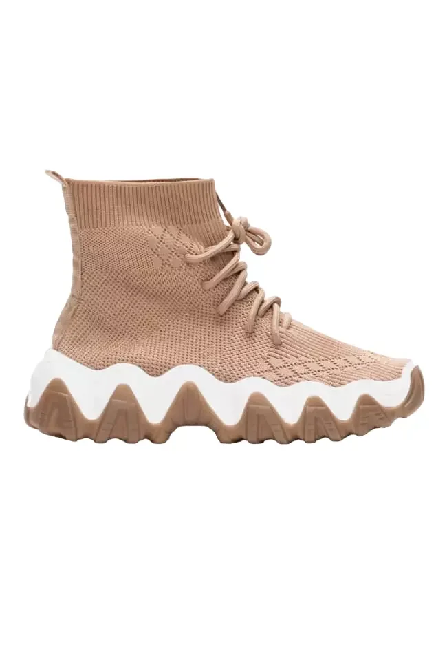 Φωτογραφία προϊόντος: Luigi - Γυναικεία Sneakers Κάλτσα με Κορδόνια 3835197 Μπεζ