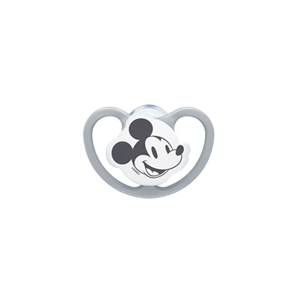 Φωτογραφία προϊόντος: Nuk Space Disney Mickey Ορθοδοντική Πιπίλα Σιλικόνης 18-36 m Γκρι, 1τμχ