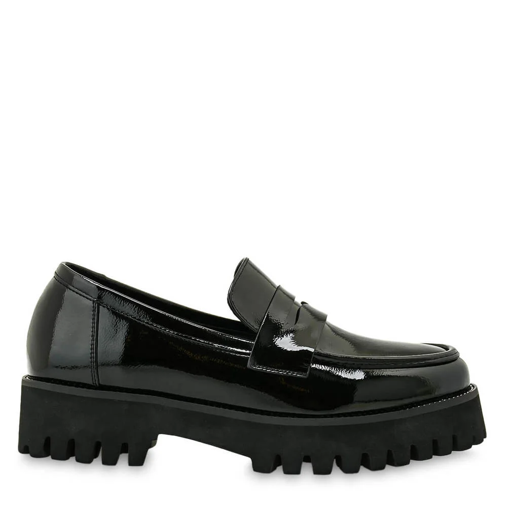 Φωτογραφία προϊόντος: Exe Γυναικεία Loafers PB6252-H1527 Μαύρο Βερνίκι Σπαστό Ατσάλι / Μαύρο