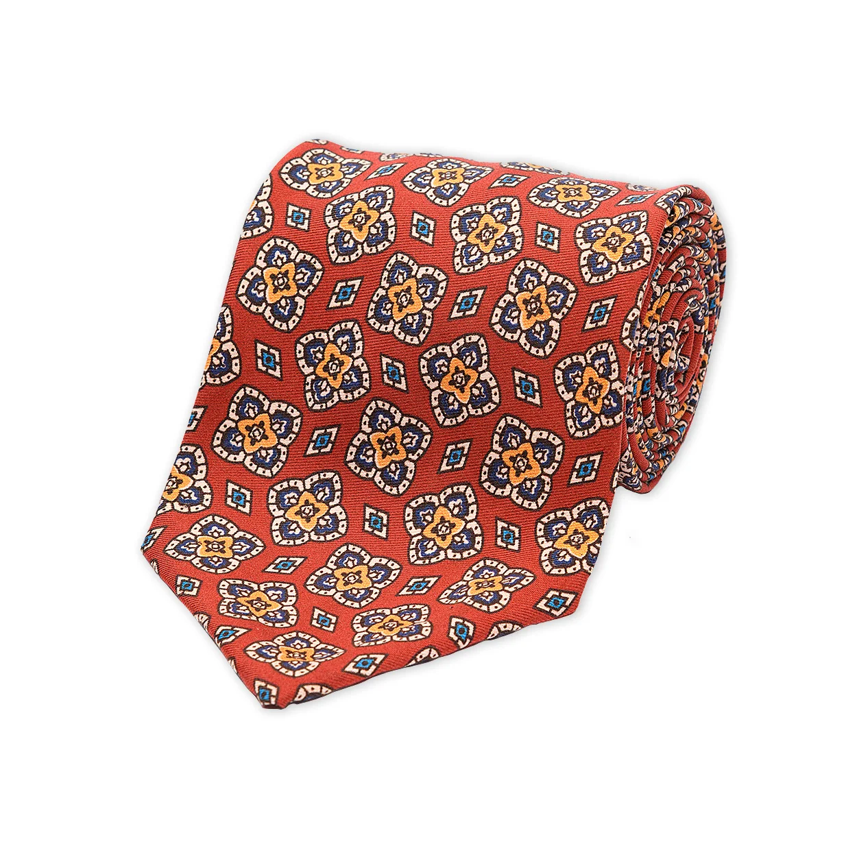 Φωτογραφία προϊόντος: Rust Floral Diamond Madder Silk Tie