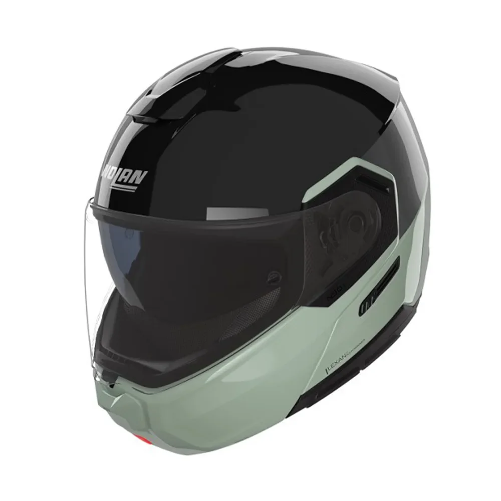 Φωτογραφία προϊόντος: ΚΡΑΝΟΣ FLIP-UP N90-3 VERNICIATURA SPECIALE 349 BLACK/GREEN GREY ECE 22.06 | NOLAN
