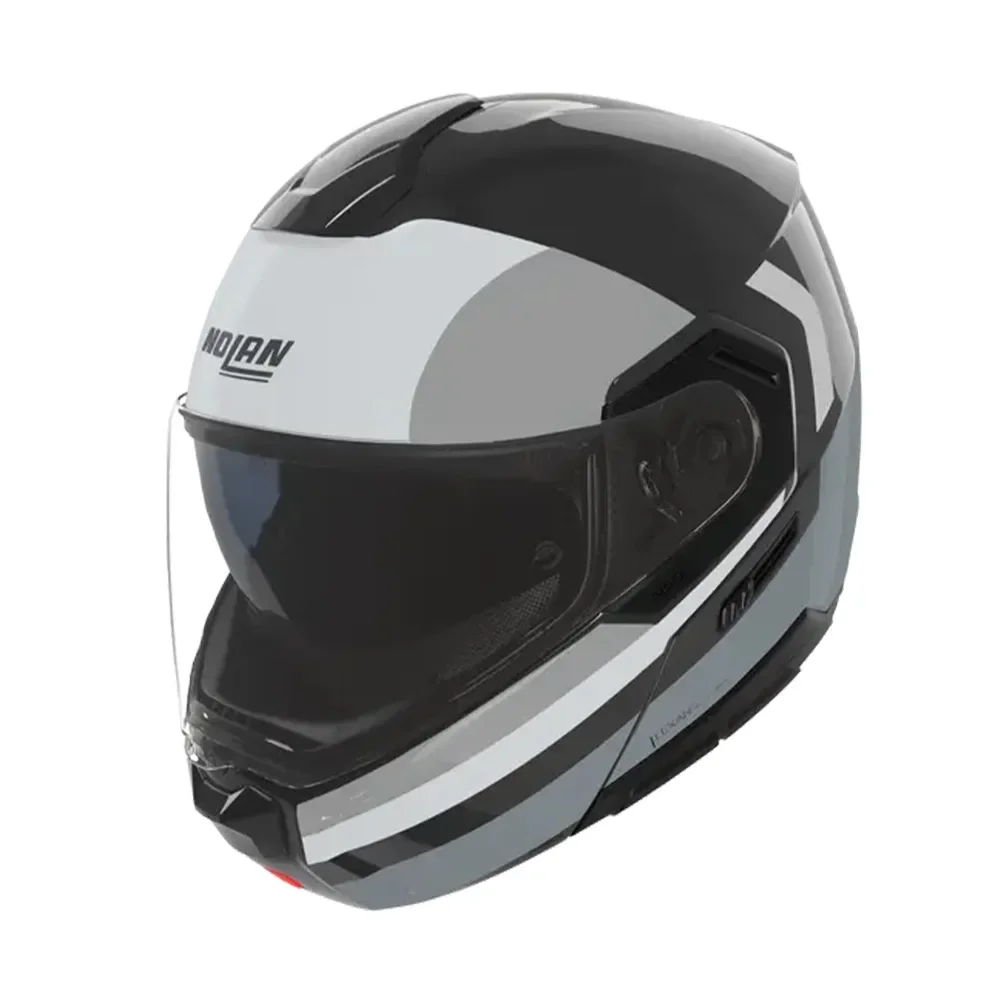 Φωτογραφία προϊόντος: ΚΡΑΝΟΣ FLIP-UP N90-3 ROBOTO 348 BLACK/SILVER/WHITE ECE 22.06 | NOLAN