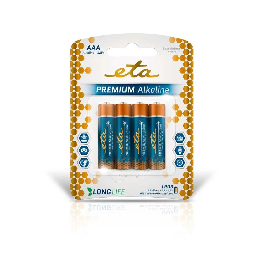 Φωτογραφία προϊόντος: ETA PREMIUM ALKALINE AAA, LR03 Αλκαλικές μπαταρίες 4τεμ