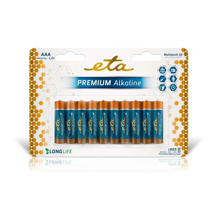 Φωτογραφία προϊόντος: ETA PREMIUM ALKALINE AAA, LR03 Αλκαλικές μπαταρίες 10τεμ